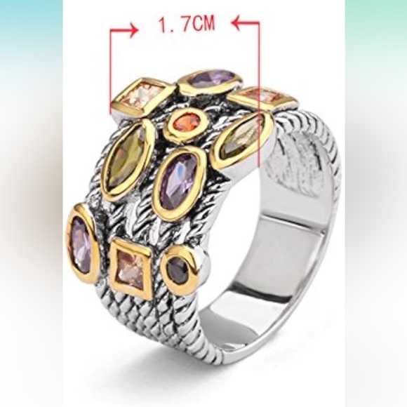 UNY JEWEL Ring Beautiful Multi CZ Twisted Cable Wire Designer - Picture 6 of 6